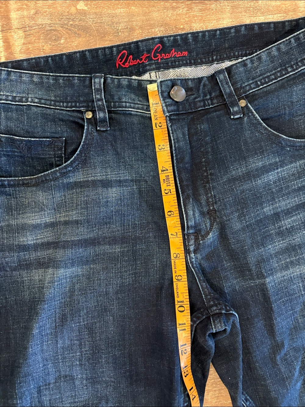 Robert Graham Slim Straight Jeans Men’s 33/31 Dark Wash Premium Stretch Denim - Picture 5 of 10